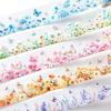 5 Floral Washi Tape Pet Tape Set Flowers Butterfly Scrapbook Junk Journal Supplies,Transparent Decorative Tape Sticker DIY For Art Crafts Bullet