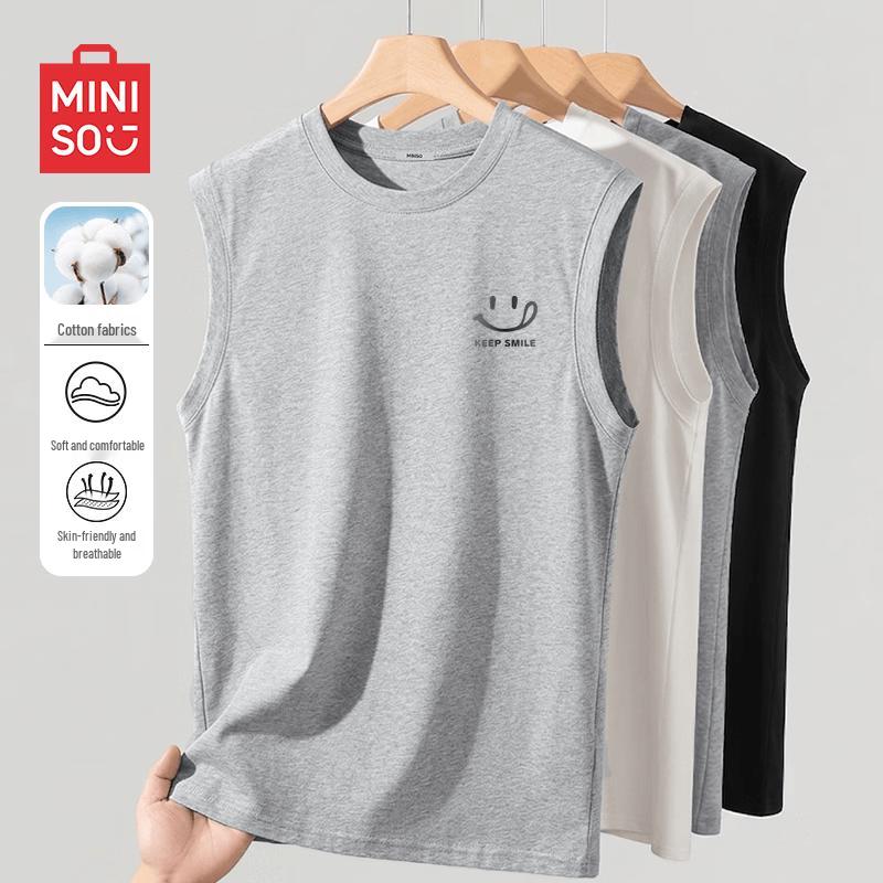 

MINISO Men s Casual Pure Cotton Sleeveless Vest M