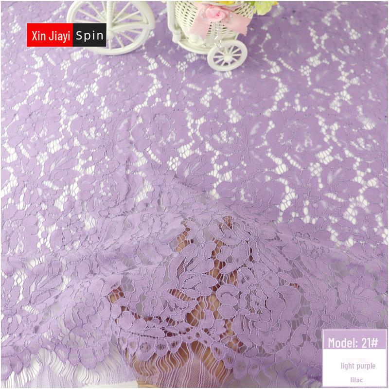Hollow Tassel Eyelash Lace Fabric for Fashion Dresses