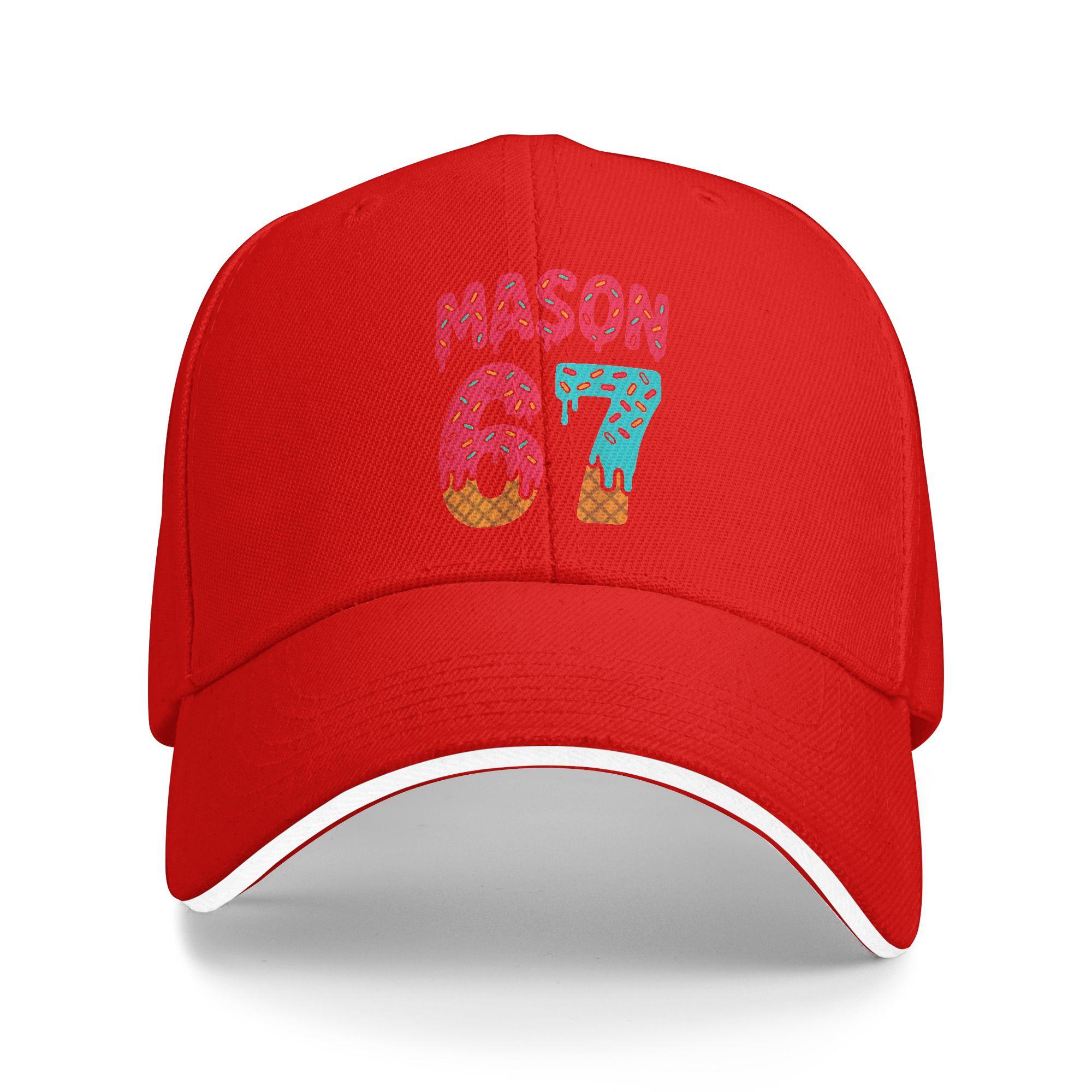 Mason 67 Ice Cream Meme Funny Six Seven Sun Baseball Cap  Summer Casual Hip Hop Hats For Female Male Kpop Rock Baseball Caps One Size