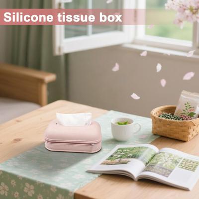 Tissue Holder Box Decorative Napkin Organizer Case With Zipper Tissue Dispenser Holder For Bathroom For Bathrooms Dining Rooms