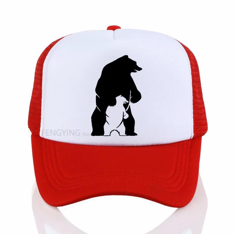 Polar Father Bear The Baby Bear Predator print baseball cap summer cool trucker hat casual mesh Adjustable snapback hats