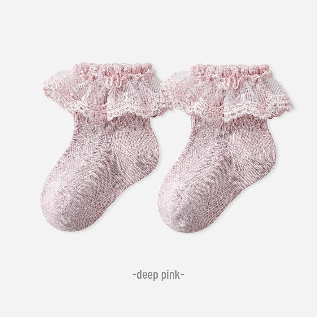 Girls' Breathable Lace Mesh Cotton Socks - Spring/Summer Infant Princess Socks