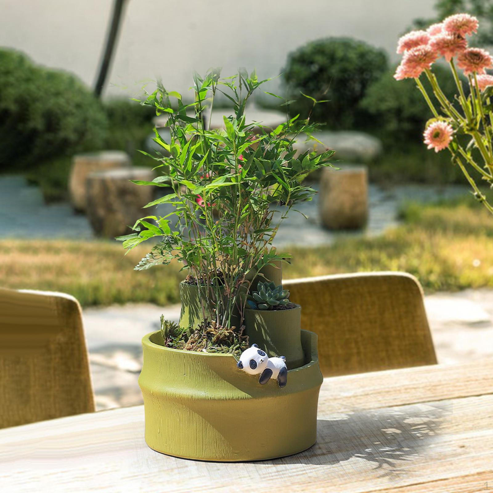 

Planter Resin pot Novelty Landscape Potted Tabletop Office Desktop Decoration Panda