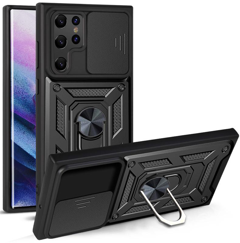 Samsung S22 Ultra Anti-Drop Phone Case with Push-Window and Car Ring