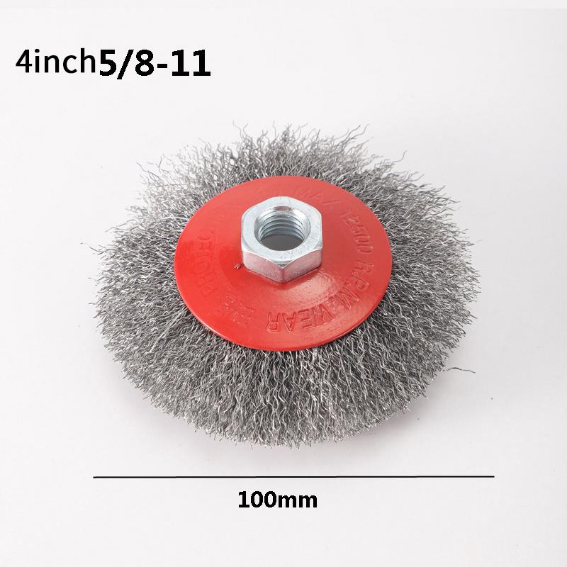 100/115/125mm Disc-shaped Steel Wire Wheel For Angle Grinder Bench Grinder Rust Removal Polishing Cleaning Paints