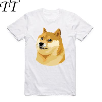 2019 S-XXX Pánské Pánské Dámské Potisk Thug Doge Deus Bůh Pes/shiba Inu Bílé Tričko Krátký rukáv O-výstřih harajuku fitness vtipné Tričko