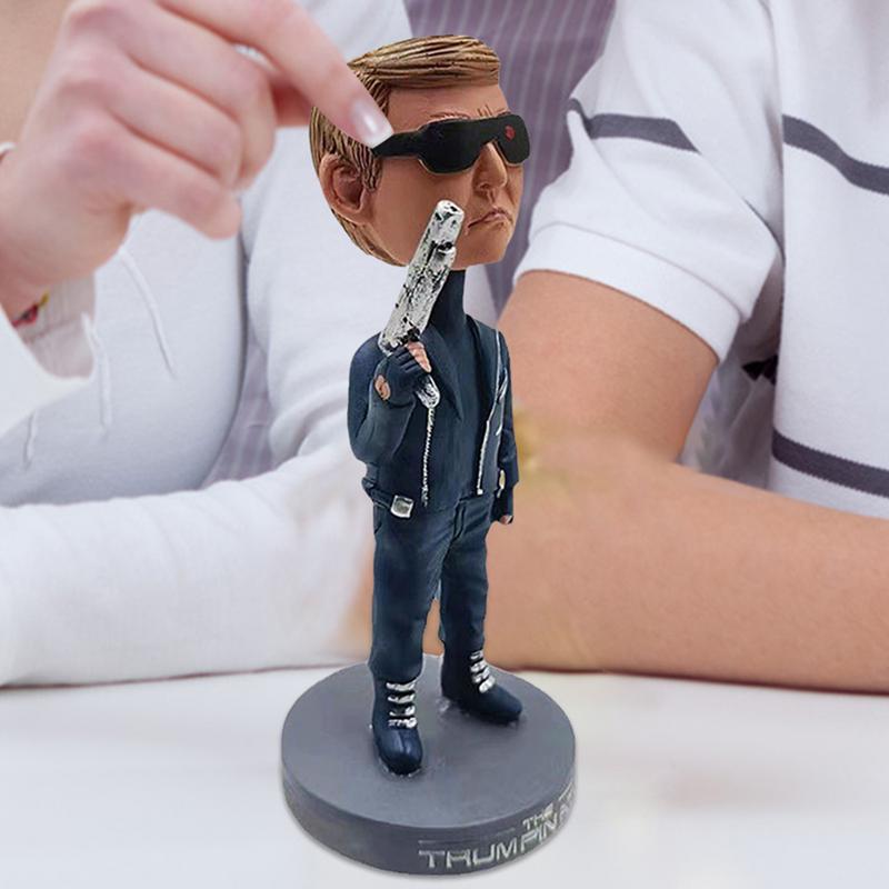 Bobble Head Small Resin Trump Sculpture Novelty Creative Desk Display Ornaments Tabletop Statue