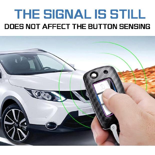 SANRILY ABS Plastic 2/3/4 Button Key Fob Cover for Nissan Rogue Sport Rogue S Rogue Select 2019 2018 Sylphy Pulsar Frontier Folding Flip Key Keyless