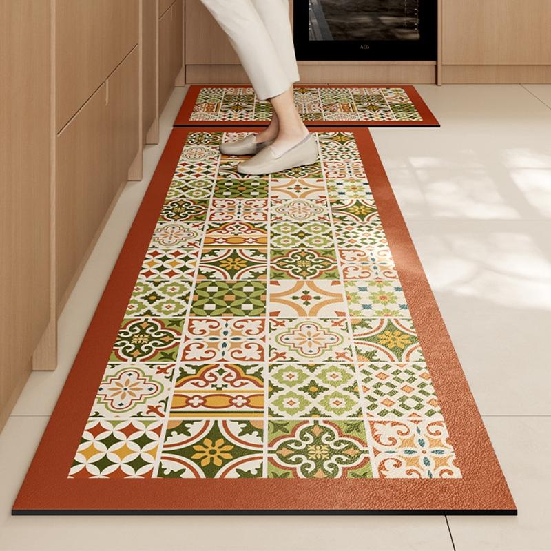 Water Absorption Floor Mat for Kitchen Long Carpet Printed Kitchen Runner Rug Entrance Doormat Living Room Tapis De Cuisine