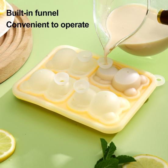 3Pcs Bear Shaped Ice Cube Trays Food-Grade Silicone Ice Mold