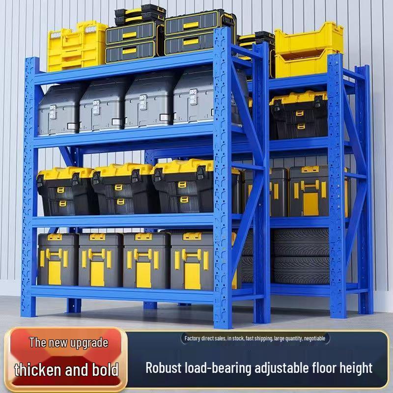 Heavy-Duty Multi-Layer Floor-Standing Storage Shelf for Warehouse and Home