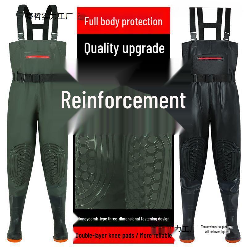 2025 Durable Non-slip Waterproof Fishing Waders - Thickened Full Body Rain Bib Pants for Men & Women.