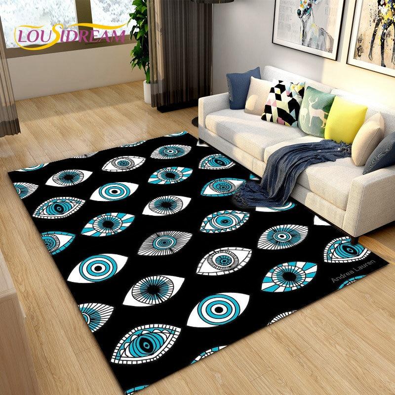 Teppich mit Baum des Lebens, böser Blick, Hamsa-Palme, Mandala-Teppich, Teppich für Wohnzimmer-Dekoration, Kinder spielen, Krabbeln, rutschfeste Bodenmatte