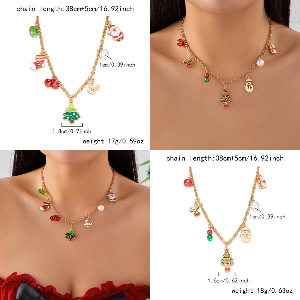 Snowflake Pendant Necklace With Pearl Chain And Handcrafted Zinc Alloy For Festive Style