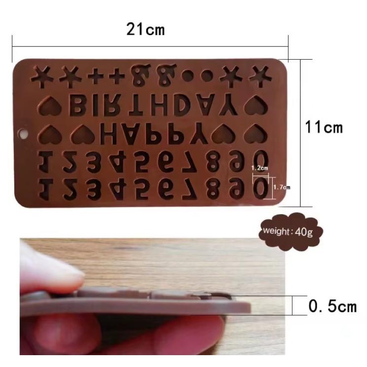 Forma Silicon Happy Birthday Letters and Numbers Mold 21x11 cm Chocolate/Fondant Mold Non-Stick Reusable Extreme Temperature Resistant