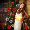 Glitter Artifical Christmas Flowers Christmas Tree Decorations Fake Flowers Home Xmas Ornaments