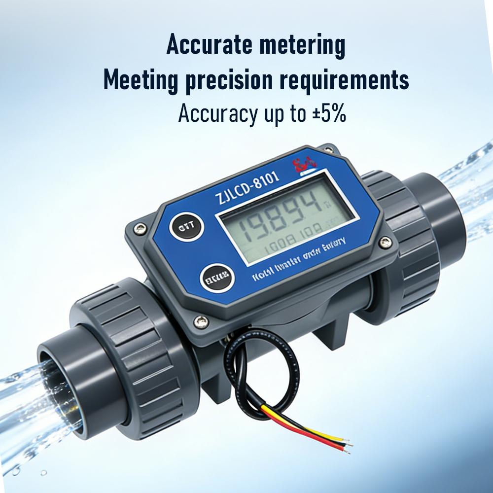 TUNGFULL Digital Turbine Flow Meter UPVC Pipeline Water Flow Sensor LCD Display DN40 Liquid Counter For Irrigation Sewage Pipe