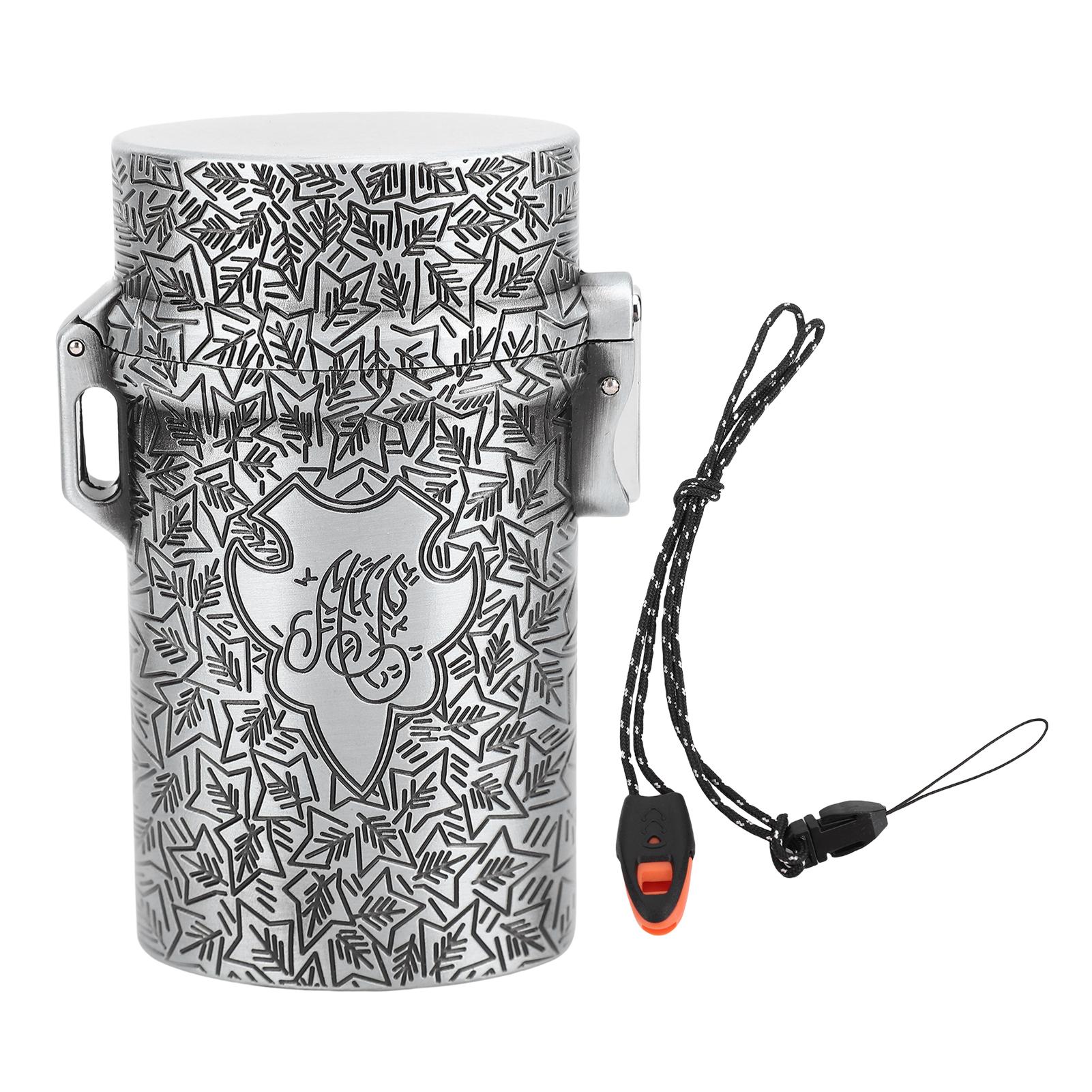 

Портативный герметичный контейнер из алюминиевого сплава, легкий, водонепроницаемый, герметичный ящик для хранения со свистком R Silver