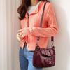 New Fashion Retro Shoulder Bag Women's Handbag Multi Layer Large Capacity Travel PU Leather Crossbody Bag AVE