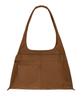 Hoodhood Clover Logo Artificial Suede Shoulder Bag Camel