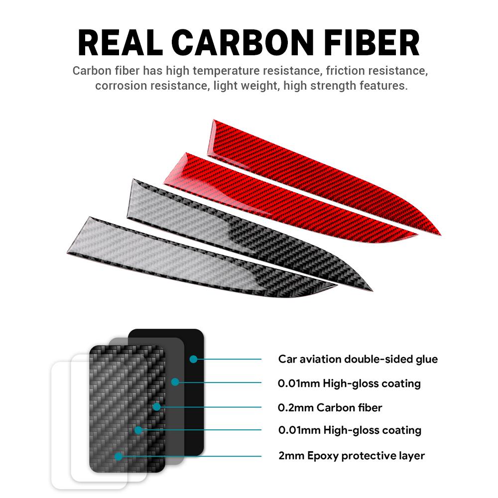 Real Soft Carbon Fiber Wireless Charging Side Sticker For Tesla Model 3 Highland 2025 Model Y Juniper 2025 Interior Accessories