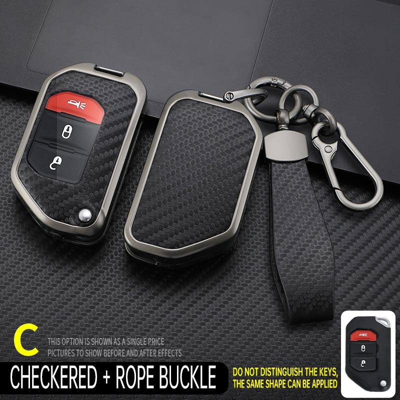 Car Key Case Cover For Jeep Wrangler Jl Jlu Rubicon Gladiator Jt Sahara Jlu