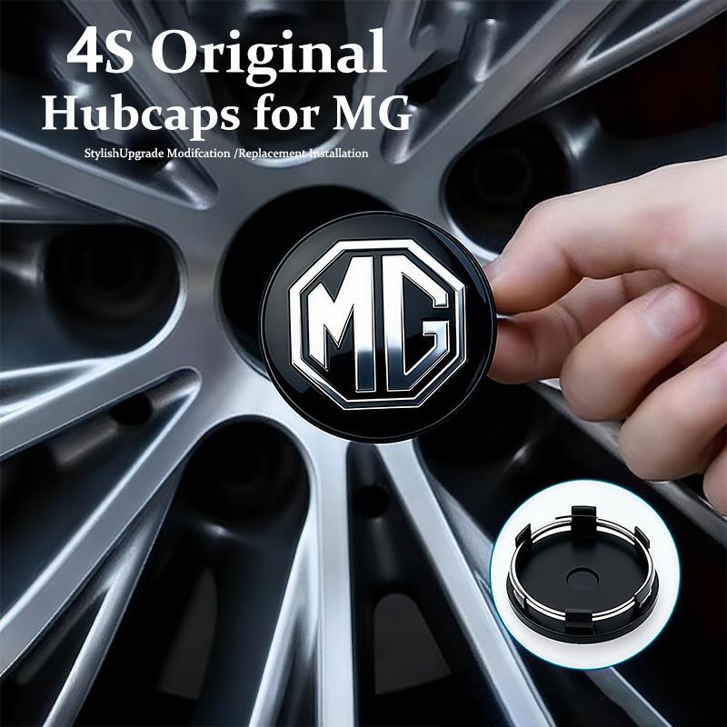 4pcs 65mm Car Wheel Center Hub Cap Rim Cover Emblem Stickers For MG HS r MG4 EV Cyber X MARVEL R ZS ES5 ONE Cyberster MG3 MG5 MG7
