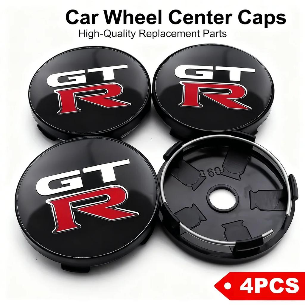 4Pcs 56mm 60mm ABS Car Wheel Center Hub Cap Badge Sticker GTR Logo Emblem For Nissan X-Trail Xterra Sunny Qashqai Accessories