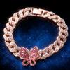 Hip Hop 15Mm Butterfly Diamond Full Diamond Cuban Collarbone Chain Female Hip Hop Necklace Cubanchai