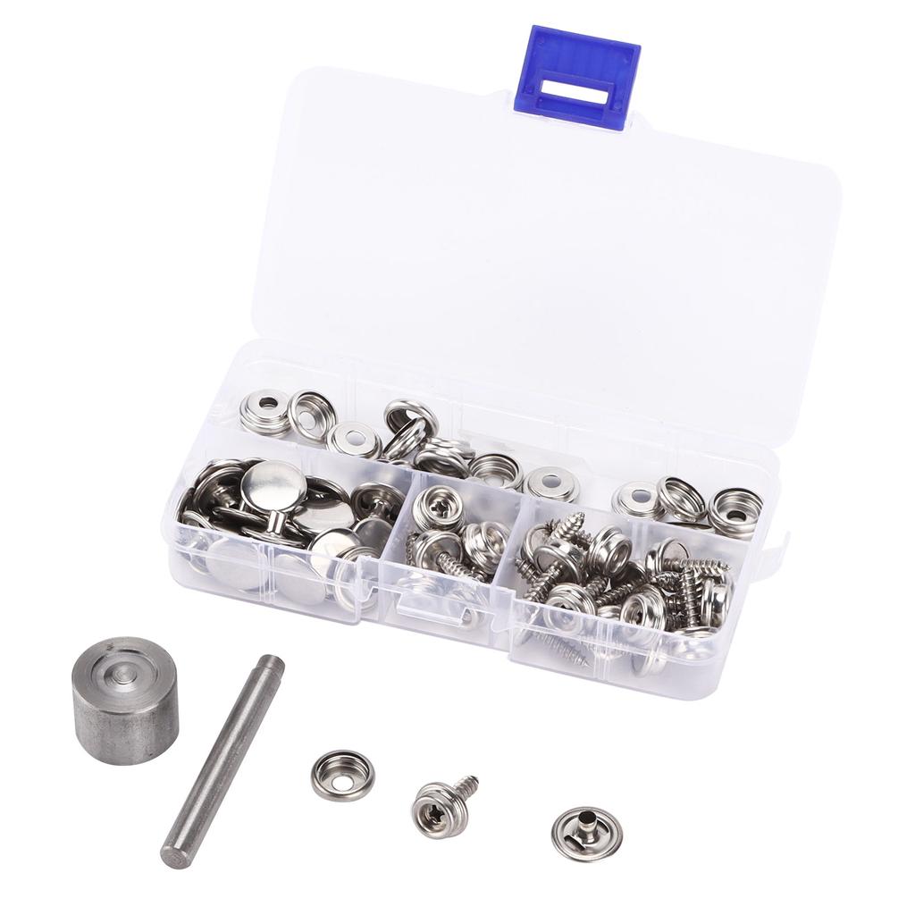 Snap Fastener Kit Stainless Steel Canvas Boat Cover Button Metal Screw Rivet Buckle Tools