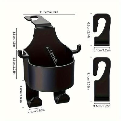 1 pezzo Organizer Multifunzione per Schienale Sedile Auto con Portabicchieri, Ganci per Ombrello, Borse e Appendichiavi - Veicolo Sicuro e Conveniente per Bevande