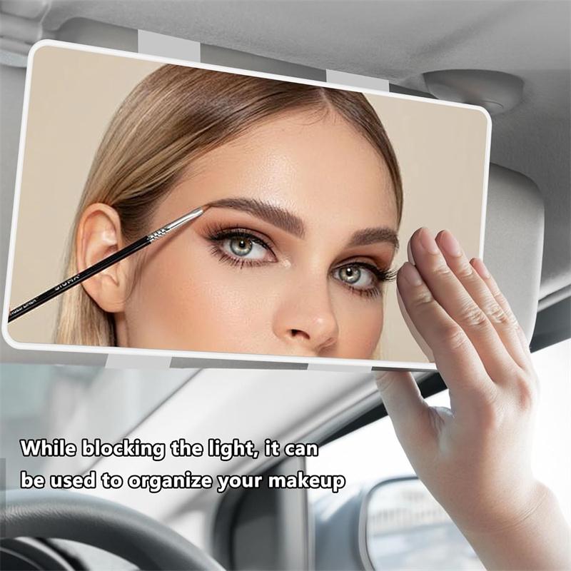 Car Mirror For Sun Visor Large Screen Portable Makeup Mirror Hd Vanity Mirror For Truck Suv Interior Rear View Mirror