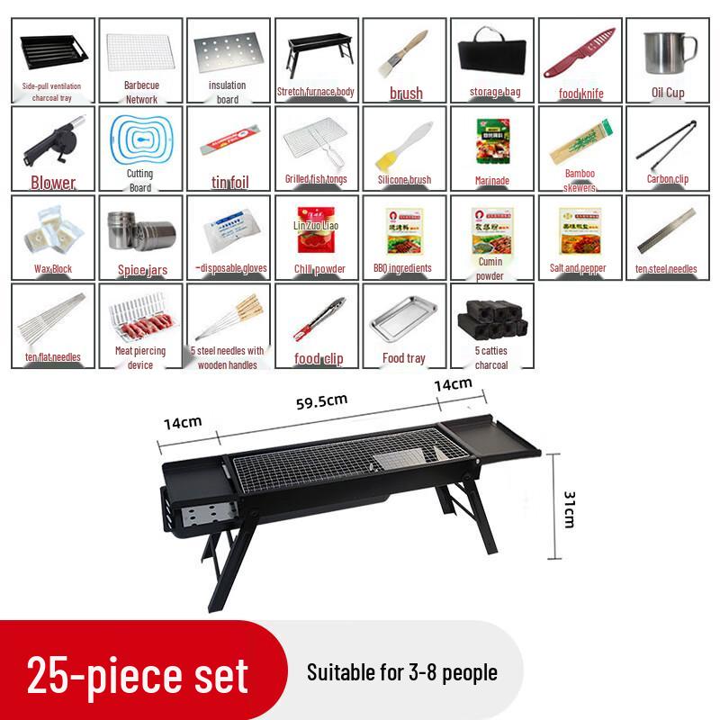 OEING Foldable Portable Charcoal BBQ Grill 1