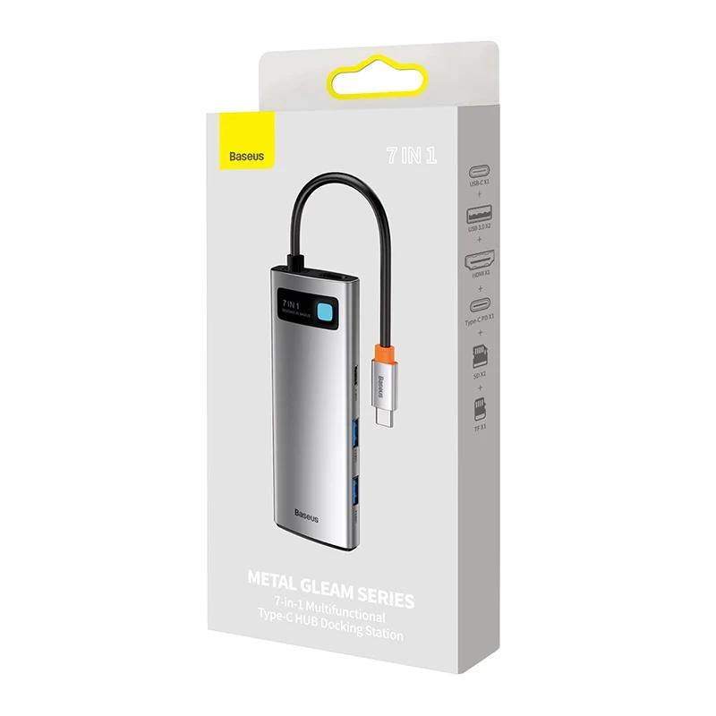 Adapter 7W1 Baseus Hub Usb-C Na 2X Usb 3.0 + Hdmi + Usb-C Pd