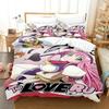Neu To Love Ru Bettwäsche-Set bedruckt mit Kissenbezug Bettdecke Weich Queen King Size Bettwäsche Zuhause 3D Kawaii Anime Mädchen