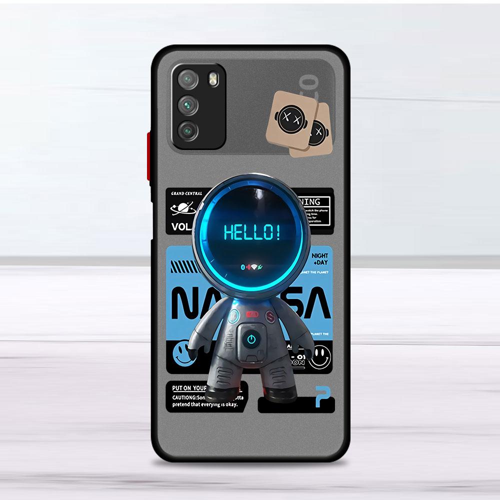 

Роскошный чехол с изображением астронавта из мультфильма для Xiaomi Mi Poco X3 NFC M3 11 10 12 9T 11T 10T Pro Note 10 Lite, матовые жесткие чехлы для телефонов Redmi Note 9S