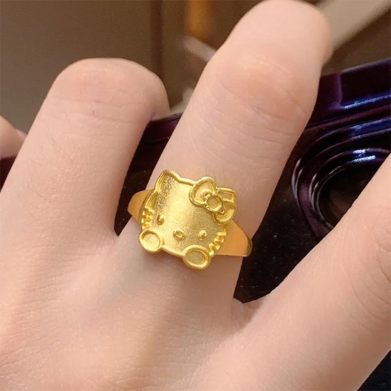 Xiaohongshu Bestseller: Cute Cartoon Cat Ring for Women - Versatile and Exquisite Design