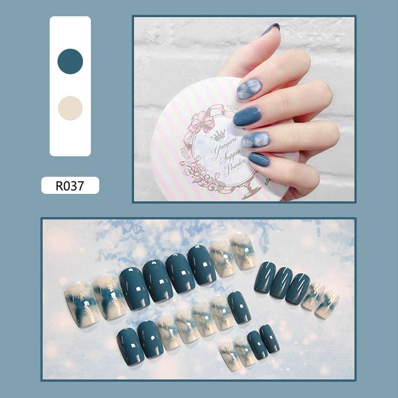 24 Pieces Boxed New Finished Nail Patch Fake Nail Wearable Nail Patch Waterproof