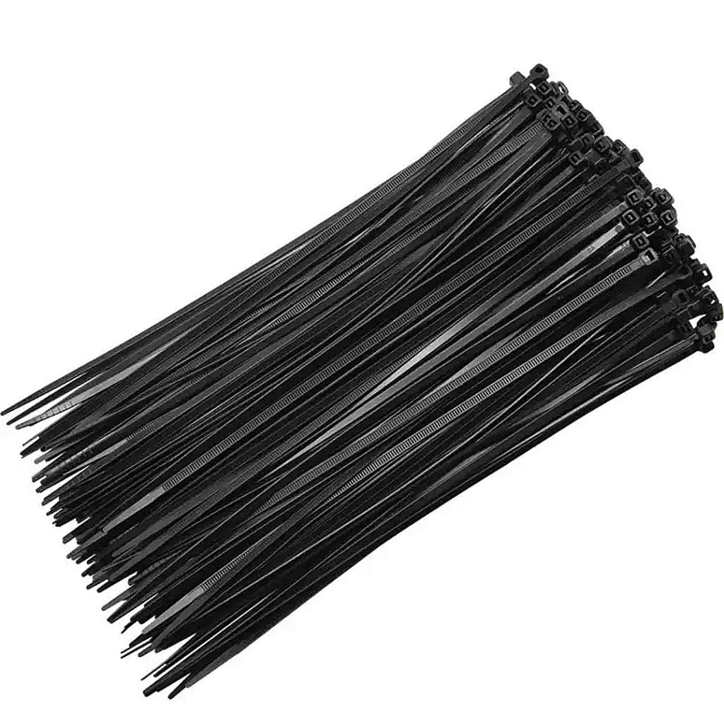 Black Nylon Cable Ties - Various Sizes (3x100, 4x150, 5x250, and 8x400) Binding Straps