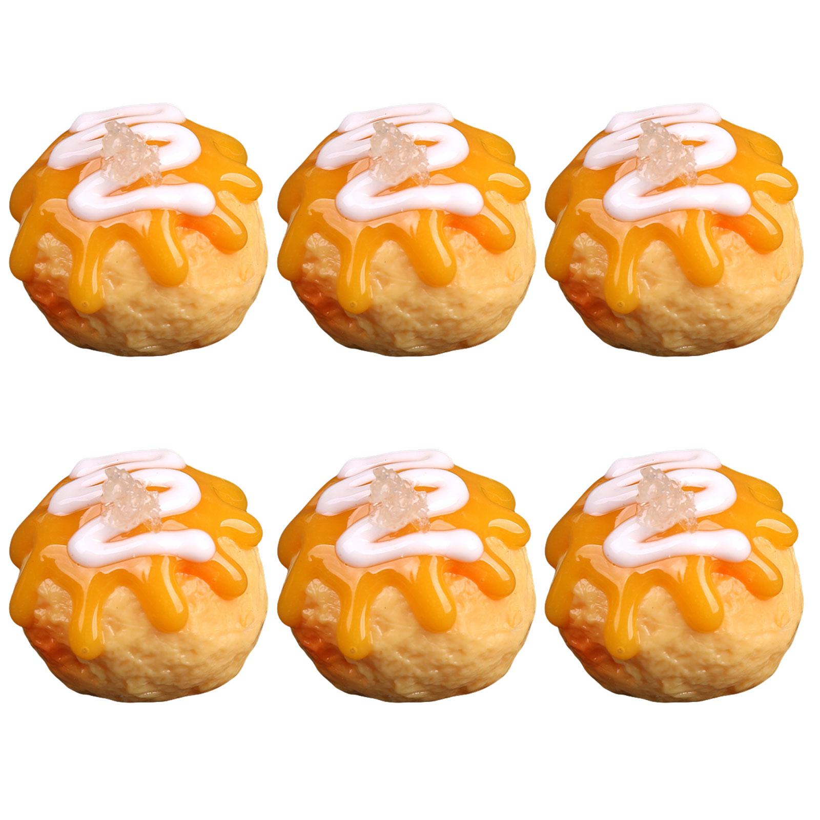 

6Pcs Realistic Simulation Takoyaki Models Atificial Grilled Octopus Balls Models for Kitchen Shop Display Photography I