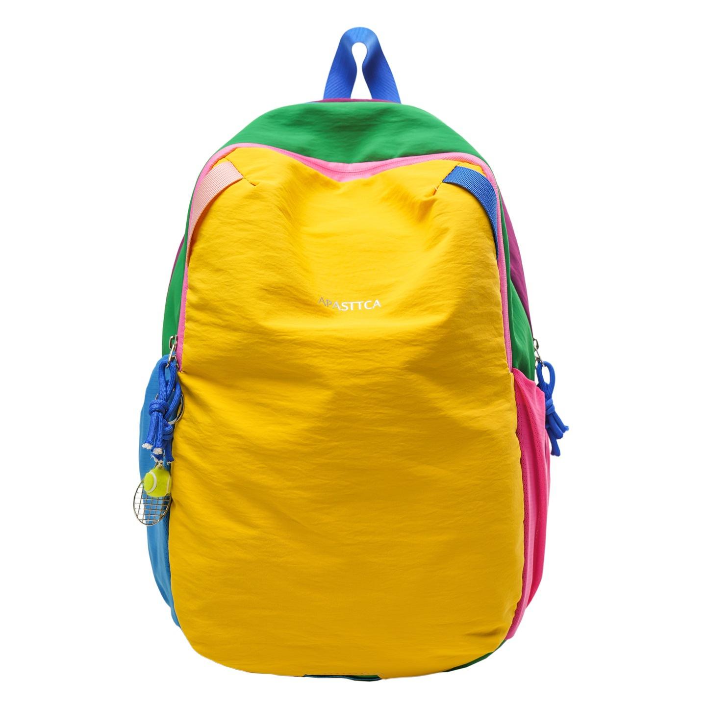 Dopamine Contrast Casual Backpack Outdoor Sports Mountaineering Hiking Tower Large Capacity Backpack single pack