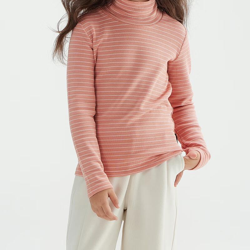 Kids  Striped Half-High Collar Thermal Base Layer T-Shirt L