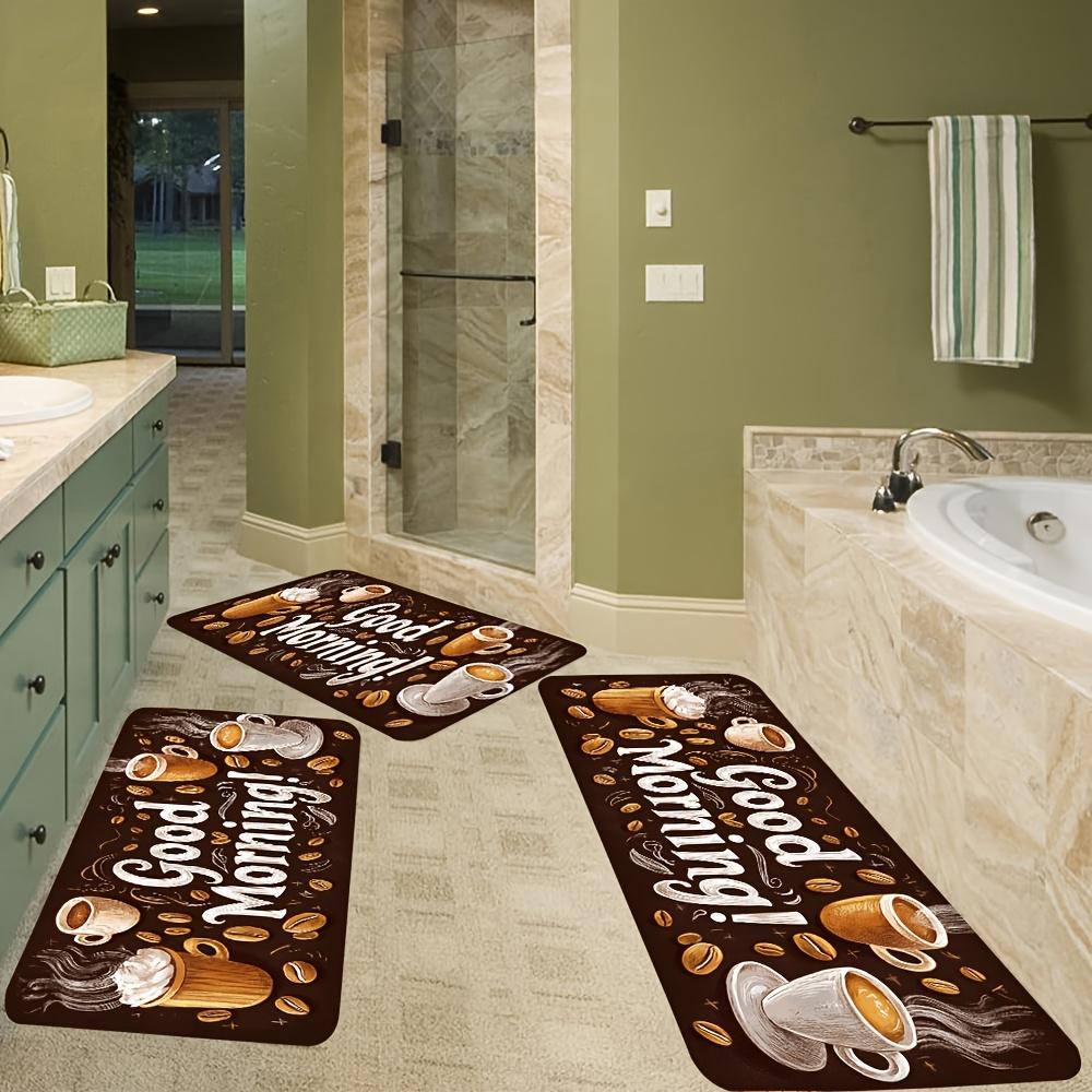 1Pcs Good Morning Vitality Print Waterproof Non-Slip Thick Cushioned Kitchen Mat Heavy Duty Comfort Standing Mat for Kitchen Bathroom