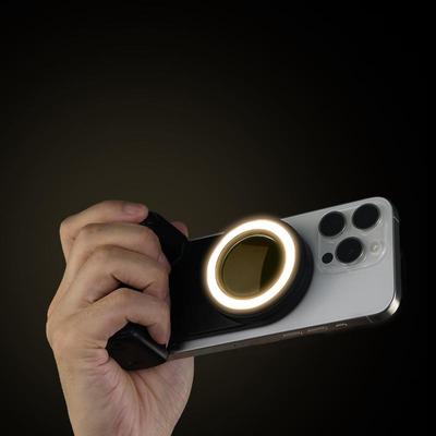 1pc Mobile Photography Fill Light with Magnetic Absorption, Anti-Shake Grip - Durable ABS Material Camera Accessory for Live Streaming and Selfies