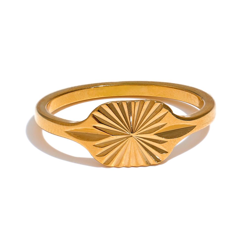 

Yhpup Minimalist 18K Gold PVD Plated Geometric Stripe Thin Ring Fashion Metal Finger Jewelry Stainless Steel Attractive Gift 6