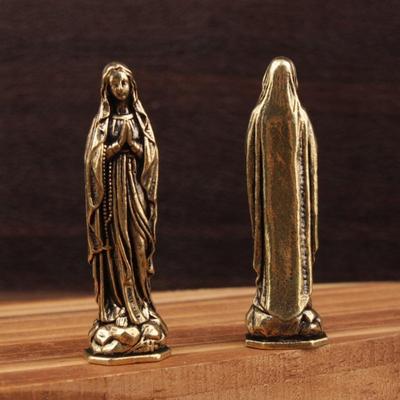 Brass Maria Figurine Pendant Brass Maria Figurine Pure Copper Vintage Virgin Mary Figurine