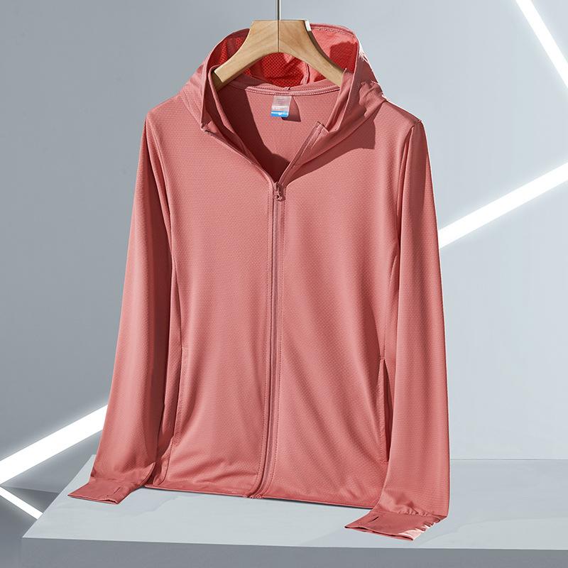 Couple's Fashion Summer UPF50+ Ice Silk Sun Protection Jacket Lightweight Breathable UV Protection Long Sleeve Sun Hoodie for Women