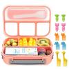 Set da 16 pezzi di portapranzo bento in plastica per studenti con scomparti adatti al microonde e stuzzicadenti per frutta