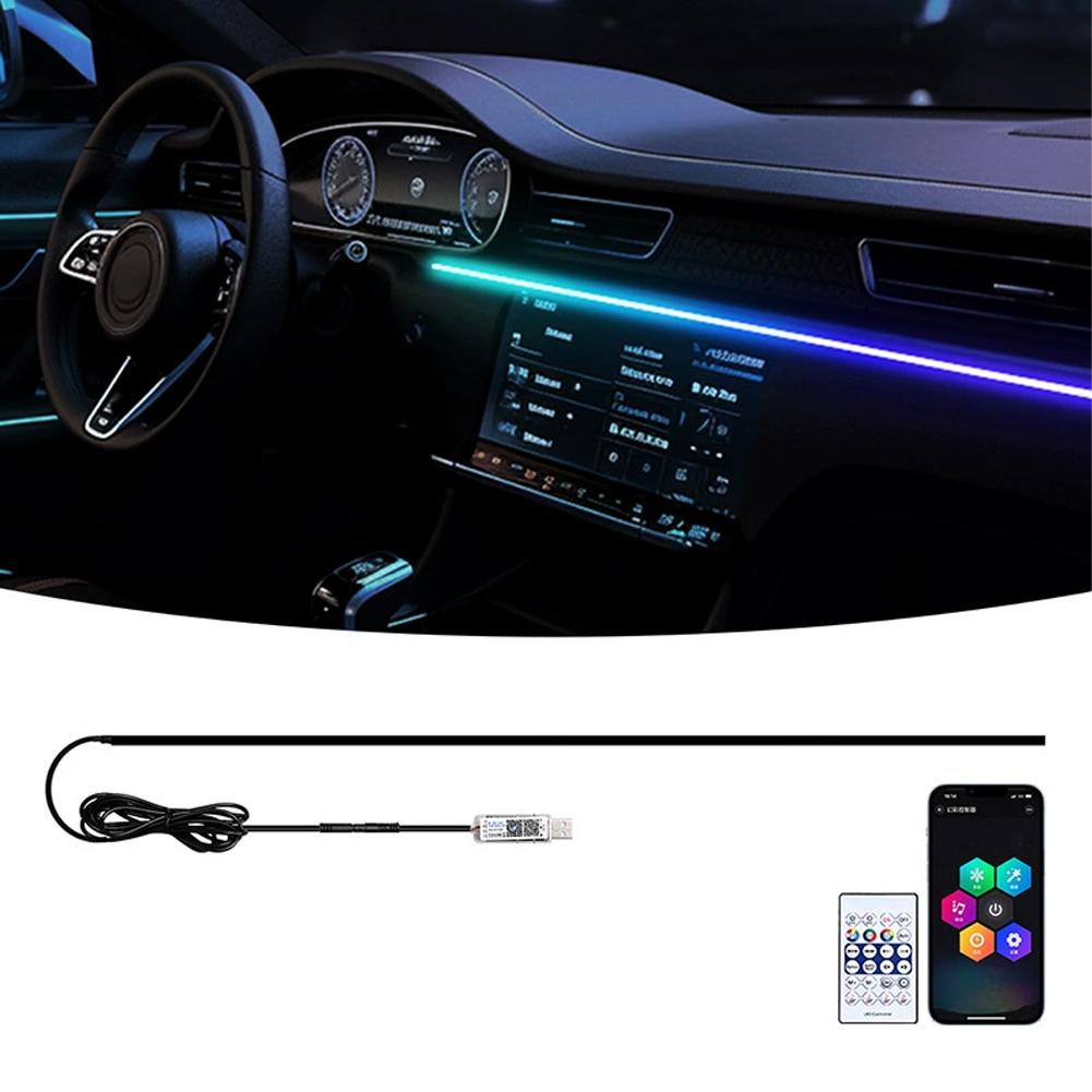 Car Interior Decorative Lamps Strips Atmosphere Lamp Led Acrylic Car Ambient Light Dashboard Console Auto LED Ambient Lights Black